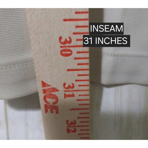 NWT Commense Womens High-Waisted Wide Leg Dress Pants W/Tie Beige Large - Picture 7 of 7